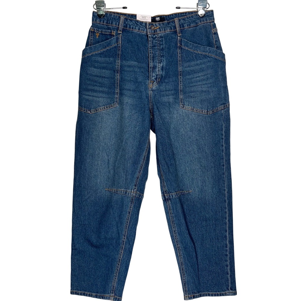 Frye Womens Barrel Jean Medium Wash High Rise Tapered Denim Size 10 NEW